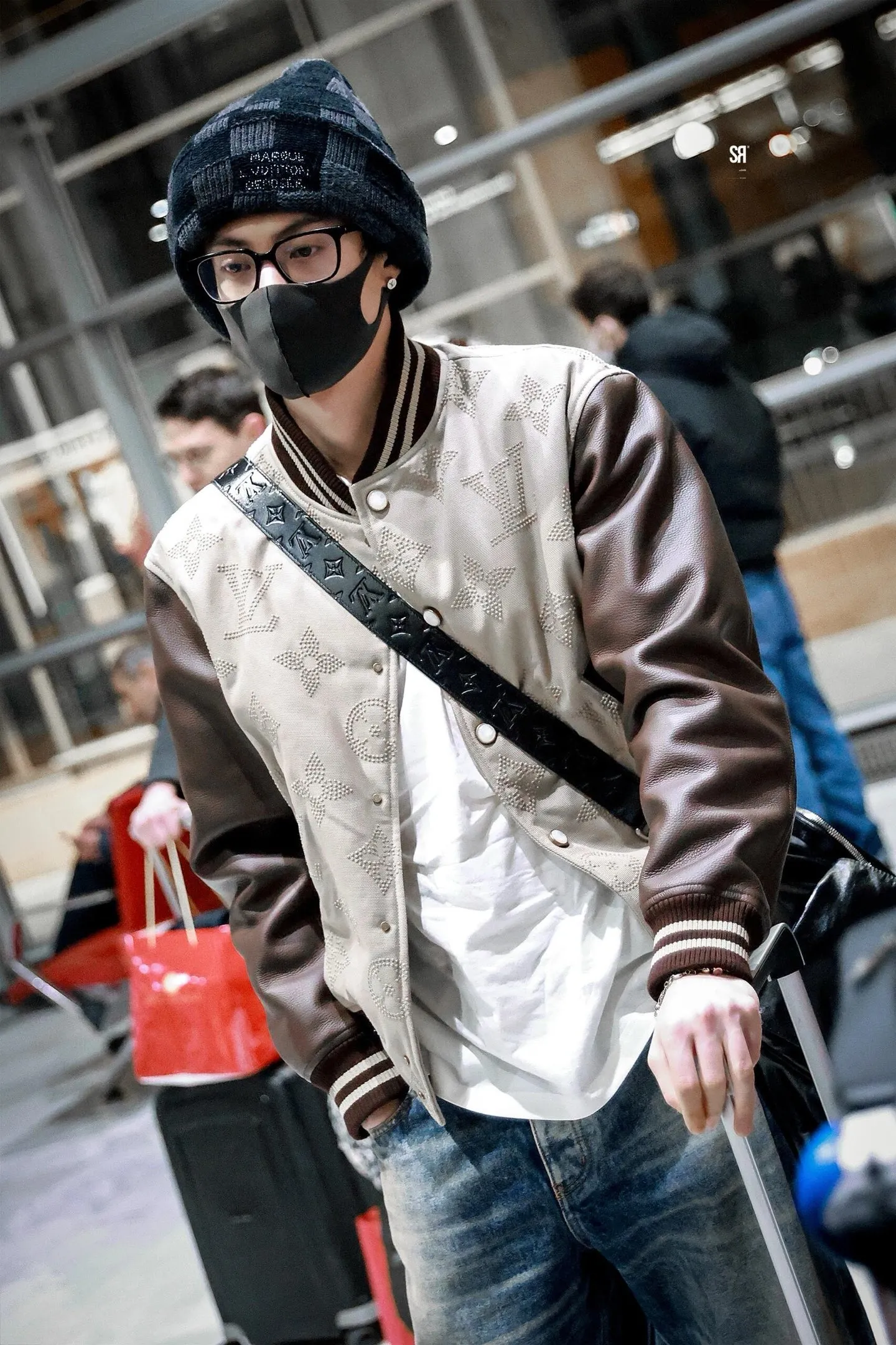 Louis Vuitton/Louis Vuitton old flower embroidered baseball jacket